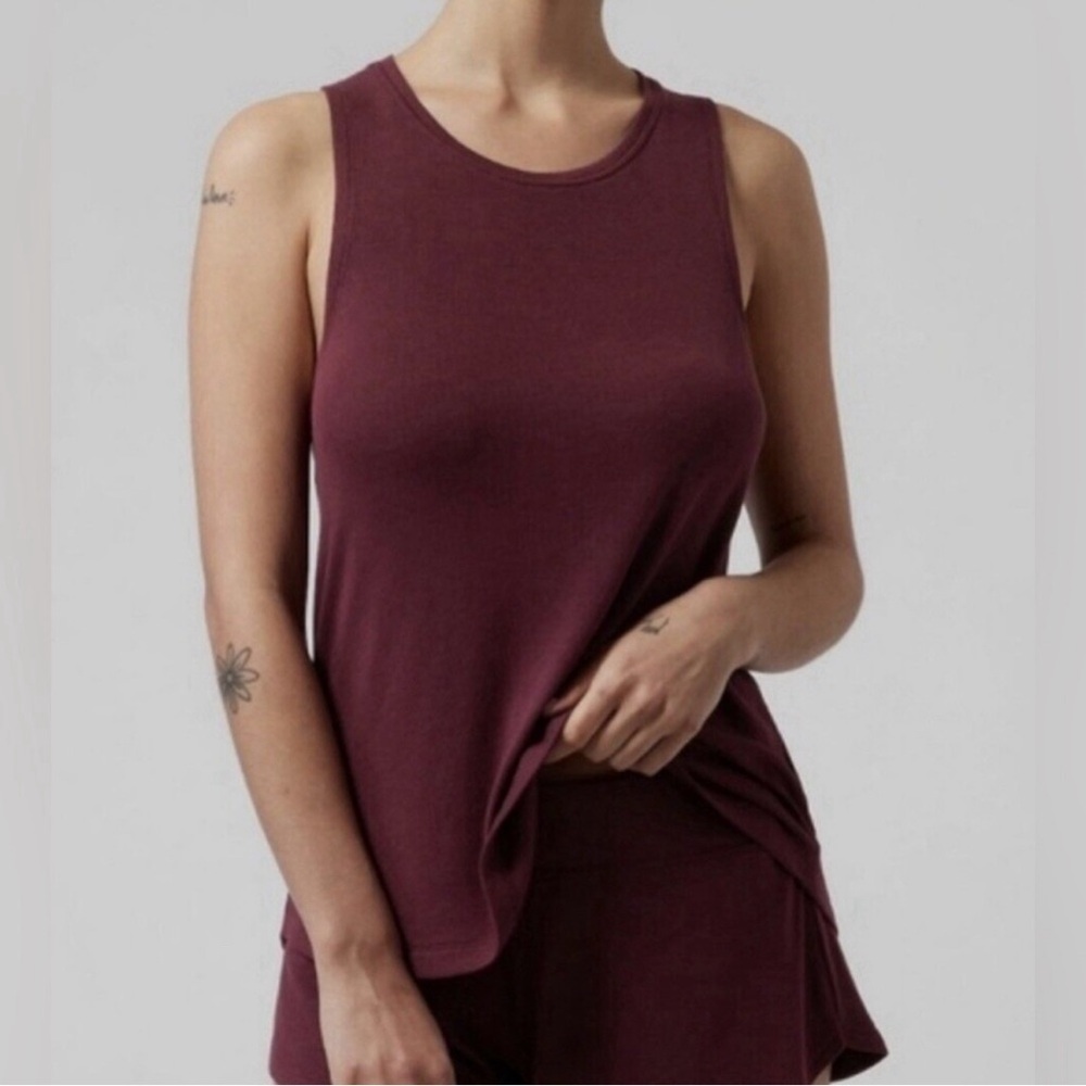Athleta Well Rested Rib Sleep tank top and shorts, Size Small